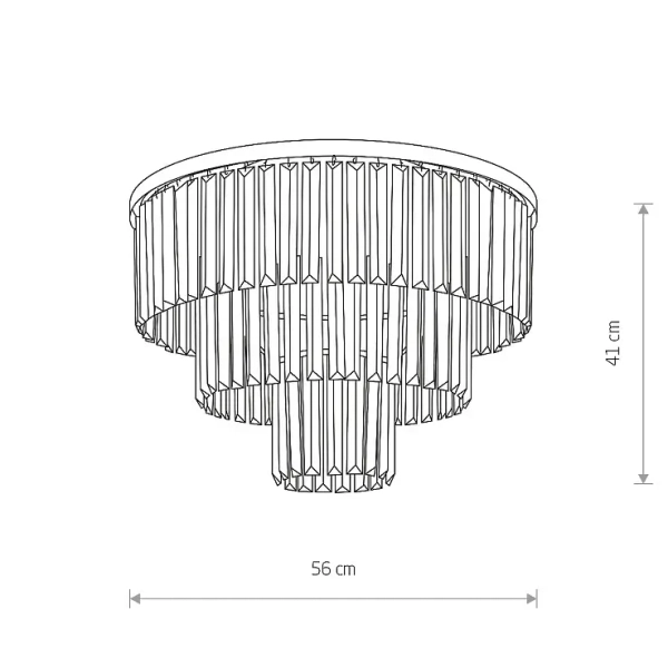 Lampa sufitowa glamour CRISTAL 7628 kryształowa srebrna przezroczysta