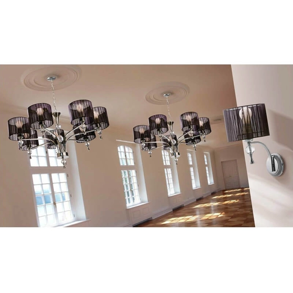 Wisząca lampa jadalniana Impress elegancka brązowa chrom