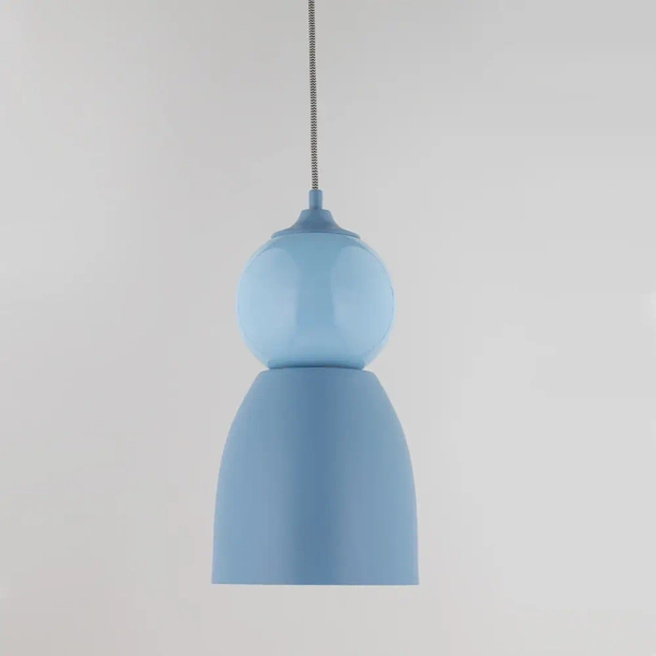 Lampa wisząca ceramiczna Tigali niebieska 5244 1xE27 kopułowa nad wyspę
