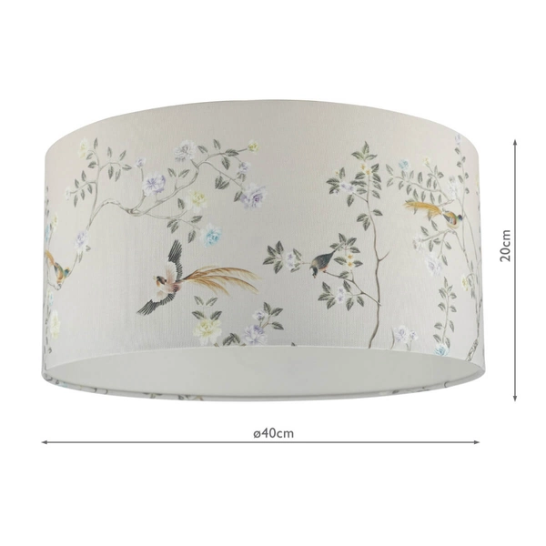 Materiałowy klosz do lampy regulowana Marble MAR1629-EH Dar Lighting motyw kwiatowy szary