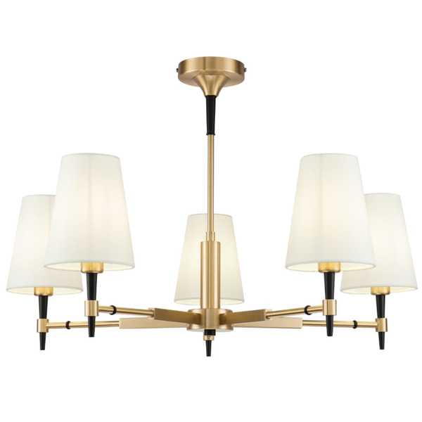 Lampa wisząca z kloszami Zaragoza H001CL-05BS metalowa mosiądz