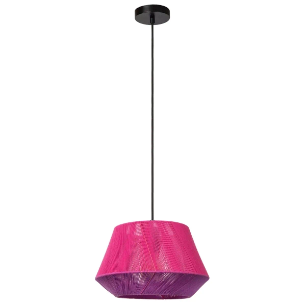 Tkaninowa lampa wisząca Jessica 10421/30/66 Lucide abażur różowy czarny