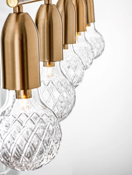 Kryształowa lampa wisząca Bani listwa do gabinetu złota