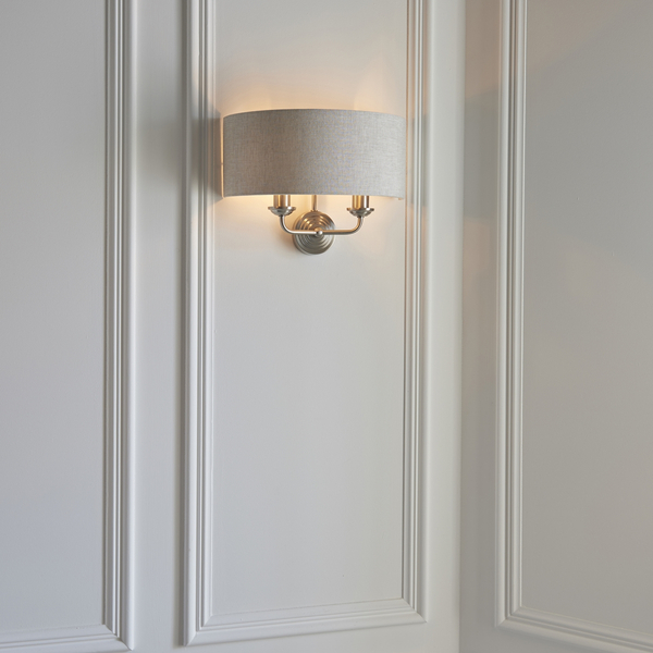 Lampa ścienna abażurowa Highclere 94403 Endon beżowy chrom