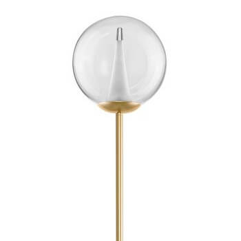 Podłogowa lampa do salonu HUALMAY LE44835 LED 7W 3000K kula przezroczysta złota