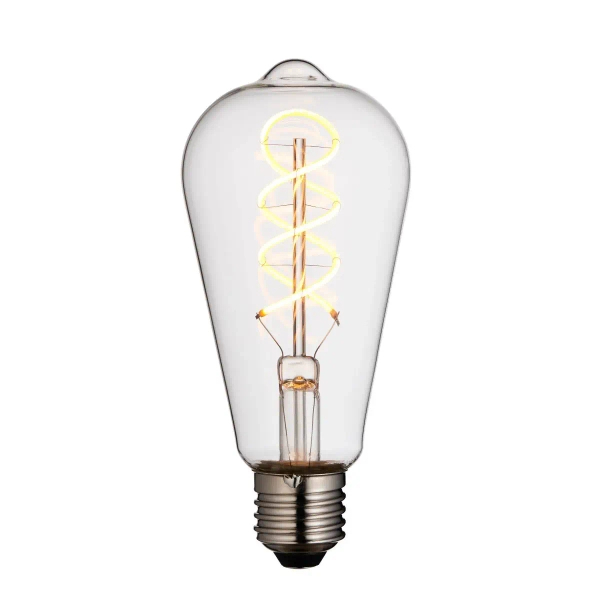 Żarnikowa żarówka gruszka Twist E27 107771 LED 4W 2200K przezroczysta