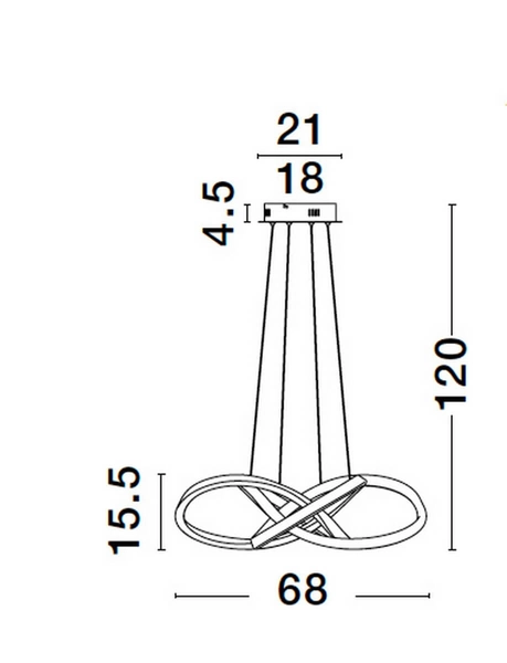 Wisząca lampa CHIAPAS LE42834 spirala salonowa LED 54W czarna
