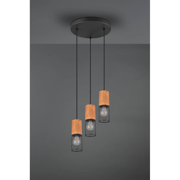 Potrójna lampa wisząca Tosh 304330332 tubki metalowe brązowe czarne
