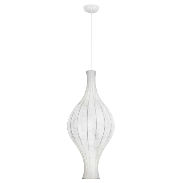 Lampa wisząca do sypialni NERELDO LE45309 jedwabna biała
