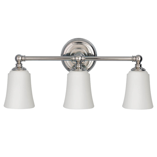 Szklany kinkiet Huguenot Lake FE-HUGOLAKE3BATH Feiss IP44 chrom biały