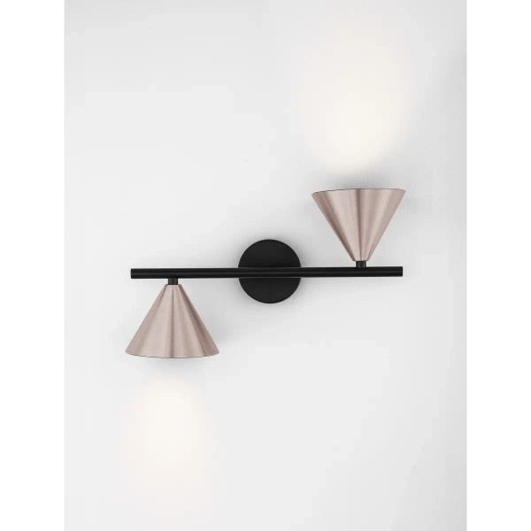 Podwójna stożkowana lampa ścienna SALVADO LE45592 kawowy