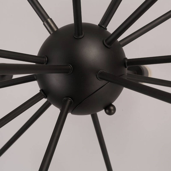 Lampa wisząca Retro LWS-18XE27 Abigali industrialna do salonu czarna