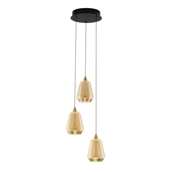 Potrójna szklana lampa zwisająca RORIZNO LE45113 LED 24W 3000K  złota