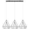 Druciana LAMPA wisząca 8803/3 ZWIS - 02 Elem metalowa OPRAWA loftowy ZWIS piramidy chrom białe