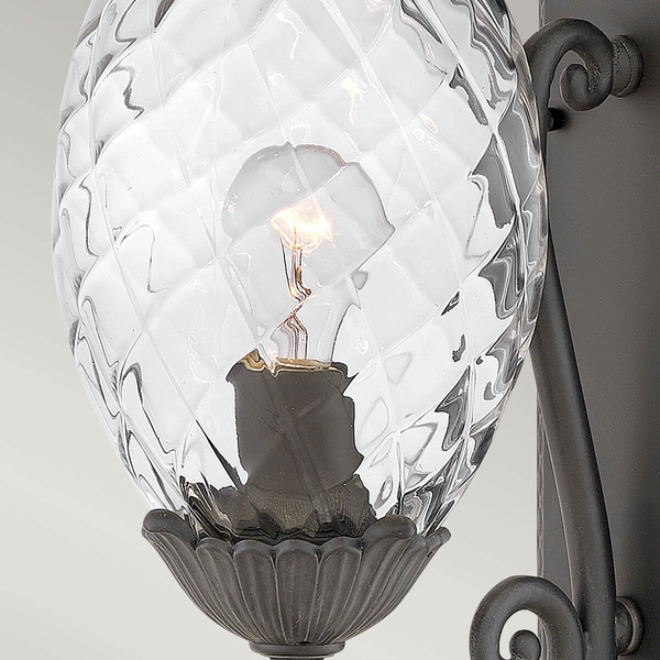 Zewnętrzna lampa ścienna Plantation HK-PLANTATION-M-MB IP44 ananas czarna