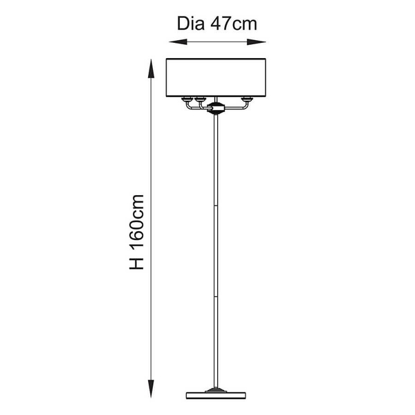Stojąca lampa tkaninowa Highclere 110724 z abażurem beżowa mosiądz