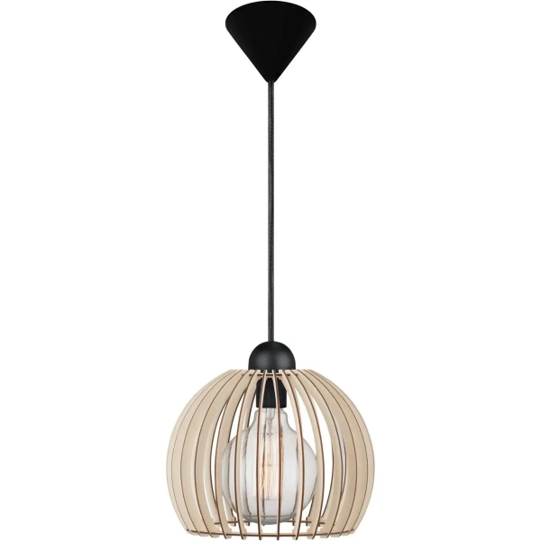 Drewniana lampa wisząca Chino 84823014 do jadalni beżowy