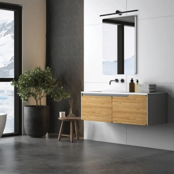 Łazienkowy kinkiet nad lustro 22124 LED 10W 3000K poziomy IP54 czarny