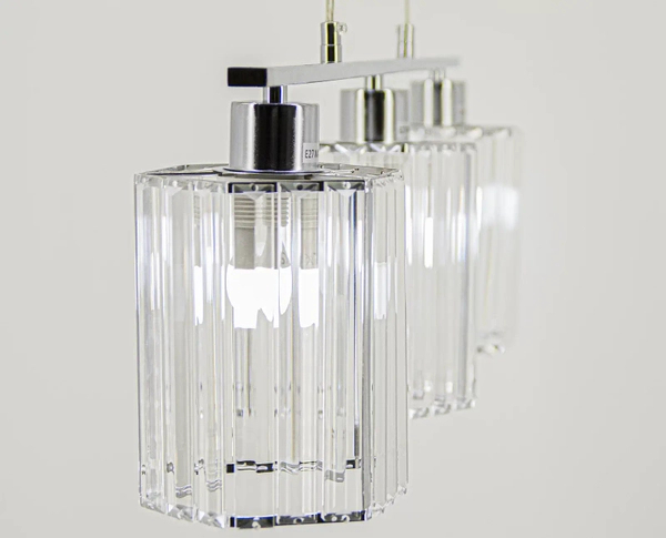 Kryształowa lampa wisząca 6791/3 8C do sypialni chrom