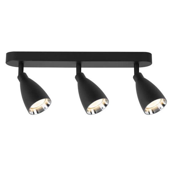 Podłużny punktowy plafon Campana LP-3103/3WS BK na podsufitce czarny