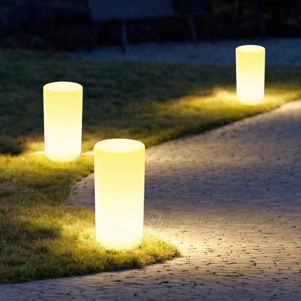 Ogrodowa lampa kolumna Tube ES-DC030 LED 5W RGBW tuba IP65 biała