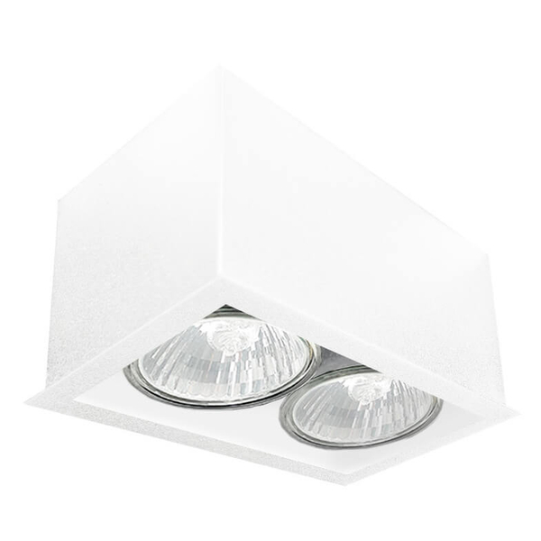 Sufitowa lampa Cage 1081 Shilo natynkowa blok minimalistyczna biała
