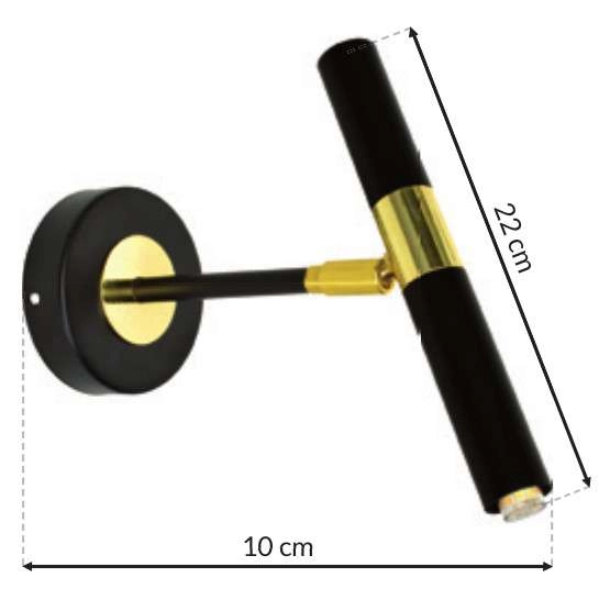 Ścienna lampa loft MONZA MLP6332 metalowa tuba kinkiet regulowany czarny