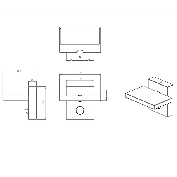 Regulowana LAMPA elewacyjna HORTON 226369142 Trio metalowa OPRAWA ogrodowa LED 8W 3000K outdoor IP54 grafitowy