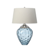 Szklana lampa stołowa QN-SAMARA-TL-BLU na biurko niebieska