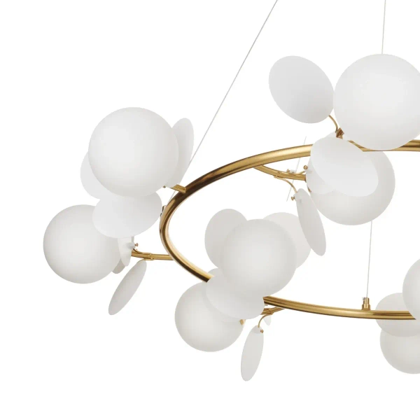 Żyrandol glamour CHIC ST-DL-2969 pierścień do salonu biały złoty