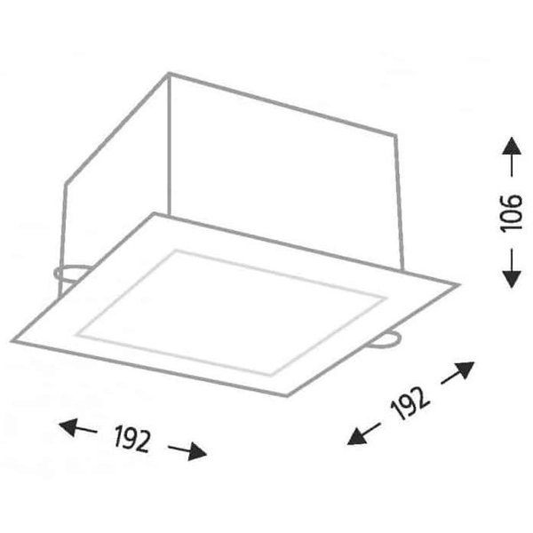 Podtynkowy plafon MACHIDA 8067 Shilo kwadratowy do łazienki IP44 czarny