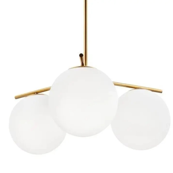 Salonowa lampa wisząca Venus ST-5026-3 BRASS Step szklane kule mosiądz