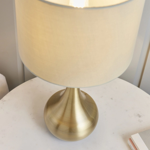 Lampa stołowa ściemnialna dotykowa mosiądz Piccadilly OUTLET