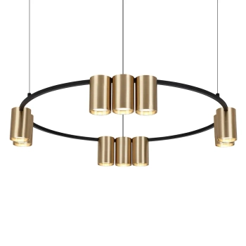 Wisząca lampa pierścieniowa GENESIS ML0375 tubki ring złoty czarny