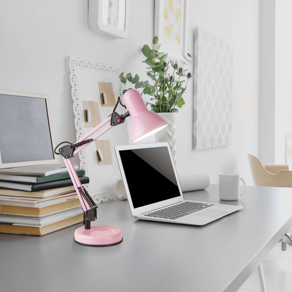Stojąca LAMPA stołowa SAMSON 4179 Rabalux loftowa LAMPKA biurkowa regulowany reflektorek metalowy różowy