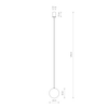 Wisząca lampa Kier 10308 szklana kula ball biała złota