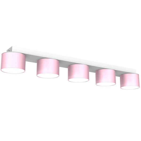 Sufitowa lampa nowoczesna Dixie do przedpokoju biała różowa