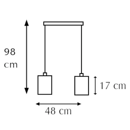 Szklana lampa wisząca 6782/2 BL TR do jadalni czarna