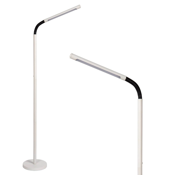 Biała lampa podłogowa Gilly do sypialni LED 3W 2700K ściemnialna