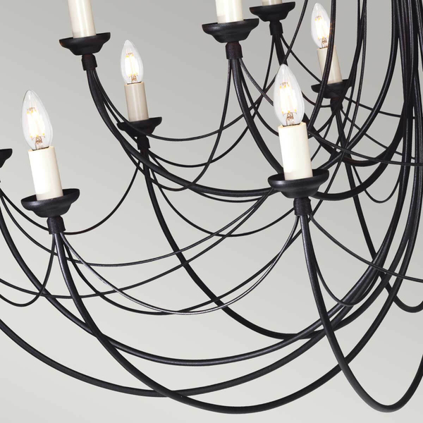 Świecznikowy żyrandol Carisbrooke CB18-BLACK Elstead metalowy czarny