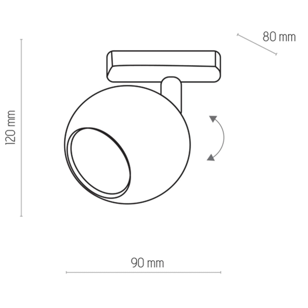 Reflektor do szynoprzewodu Tracer 4041 TK Lighting okrągły czarny