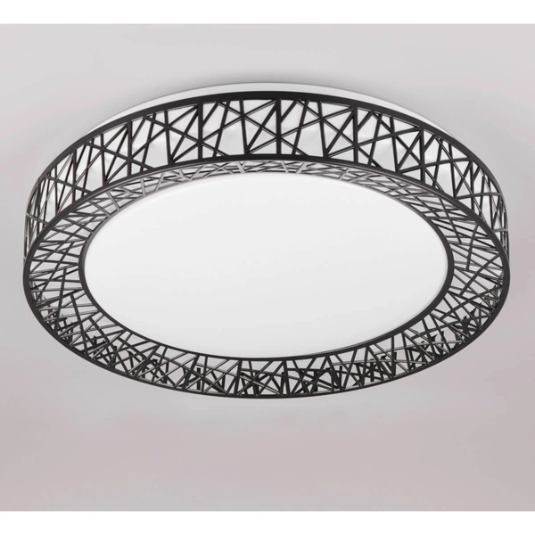 Okrągły plafon na pilota Cluster R67321102 LED 40W 2700-6500K czarny biały
