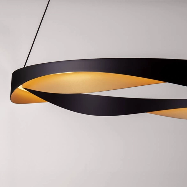 Wisząca lampa do jadalni PATAPO LE44460 LED 53W 3000K ring czarna złota