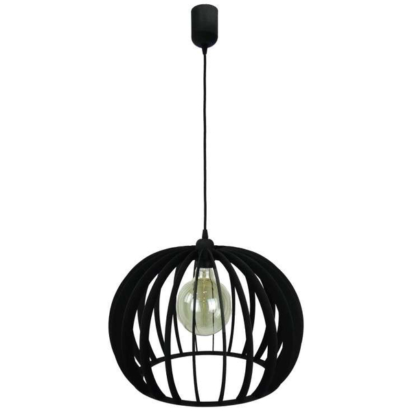 Druciana LAMPA wisząca 137623690555 TEAM metalowa OPRAWA loftowy ZWIS klatka kula ball hygge czarna