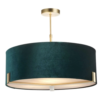 Lampa wisząca z abażurem Hayfield 95839 Endon do sypialni zielona złota