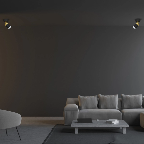 Regulowana LAMPA ścienna JOKER MLP6123 Milagro reflektorowa OPRAWA metalowy kinkiet czarny złoty