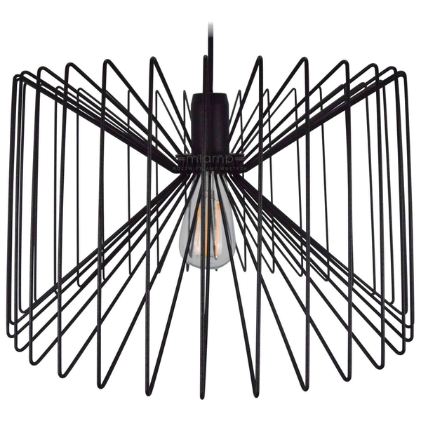 LAMPA wisząca NESS 6768 Nowodvorski metalowa OPRAWA industrialny ZWIS geometryczny z drutu czarna