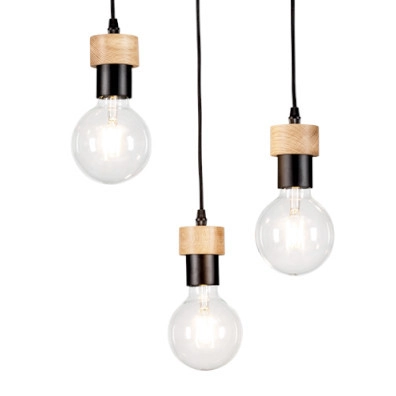 Wisząca lampa CLARTE 3274374R loftowa zwis kaskada drewno czarna