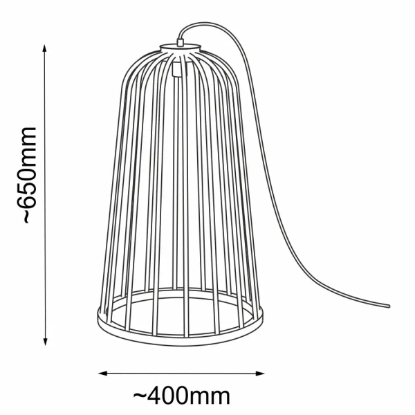 Zewnętrzna lampa stojąca no.moon 9419 druciana IP44 czarna