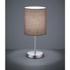 Abażurowa lampka nocna Jerry R50491011 stojąca do sypialni srebrna